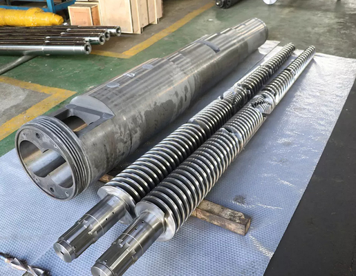 Bimetallisches konisches doppeltes Fass und Schraube für PVCplastikextruder-Maschine