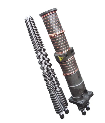 Konischer paralleler Doppelschneckenzylinder PVC PP PS PC PE PET ABS PMMA GPPS