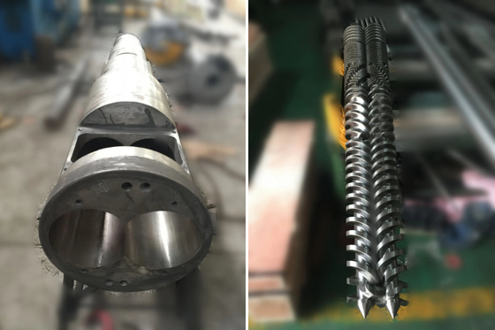 Konischer Doppelschneckenzylinder für PVC-Rohrleitungsextruder 80/156 65/132 55/110 50/105