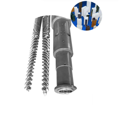 Bimetallische / nitrierte konische Zwillings-Extruder-Schrauben und Fässer für die WPC-PVC-PE-Industrie