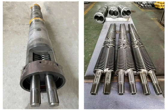 SPC-Boden-Extrusionsmaschine Ersatzteil Nitriert oder Bimetall Fass und Schraube