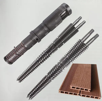 Bimetallische nitrierte konische Zwillingschrauben für die WPC-PVC-PE-Industrie/Extruderschrauben und -Fässer