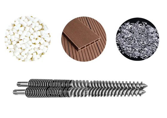 Bimetallische nitrierte konische Zwillingschrauben für die WPC-PVC-PE-Industrie/Extruderschrauben und -Fässer