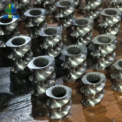 High Precision Twin Screw Elements with 38CrMoAl CR12MoV and W6542 Alloys for Polymer Compounding Extruders