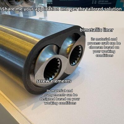 Korrosionsbeständiges Extruder-Schraubfass mit Ni60-Legierungsfolie für eine verbesserte Verschleißfestigkeit in Twin-Screw-Extrudern