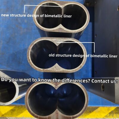 Hochleistungs-Nickel-Chrom-Wolfram-Verbundfass-Liner für Twin-Screw-Extruder mit 600°C Temperaturbeständigkeit und HRC 58-62 Härte